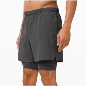 Lululemon Shorts Men's Size S Surge 6" Inseam Lined Gray Reflective Run Gym